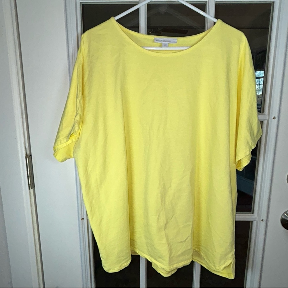 J Jill Pure Jill Yellow Organic Cotton Top Size Large